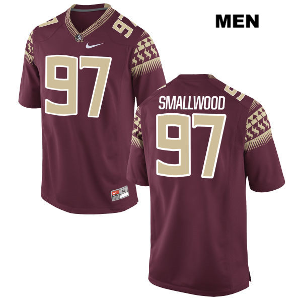 Men's NCAA Nike Florida State Seminoles #97 Isaiah Smallwood College Red Stitched Authentic Football Jersey QSB1169OB